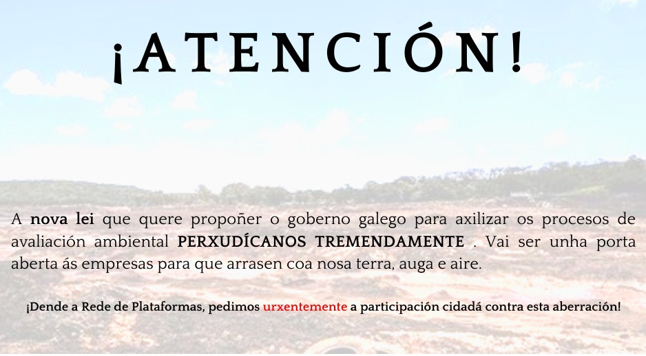 Alerta! Consulta previa á Lei de avaliación ambiental de&nbsp;Galicia